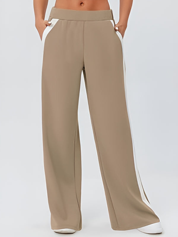 Side Striped Wide Leg Pants Trendsi