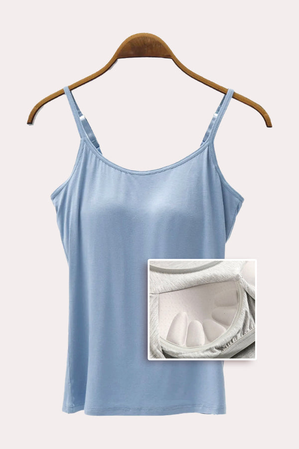 Adjustable Strap Cami Top with Bra Trendsi