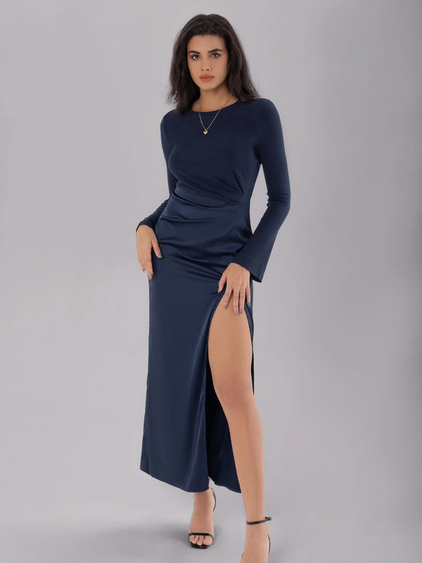  Long Sleeve Midi Dress