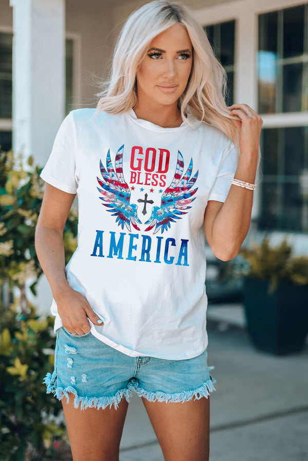 AMERICA Cuffed Tee Shirt