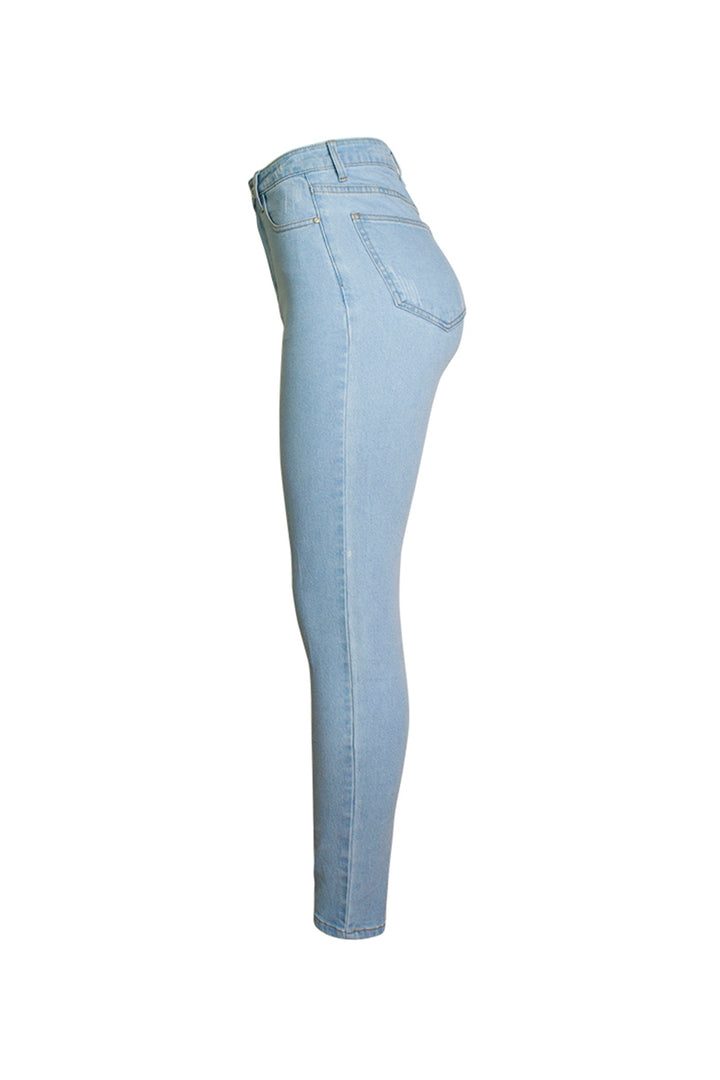 High Waist Jeans with Pockets