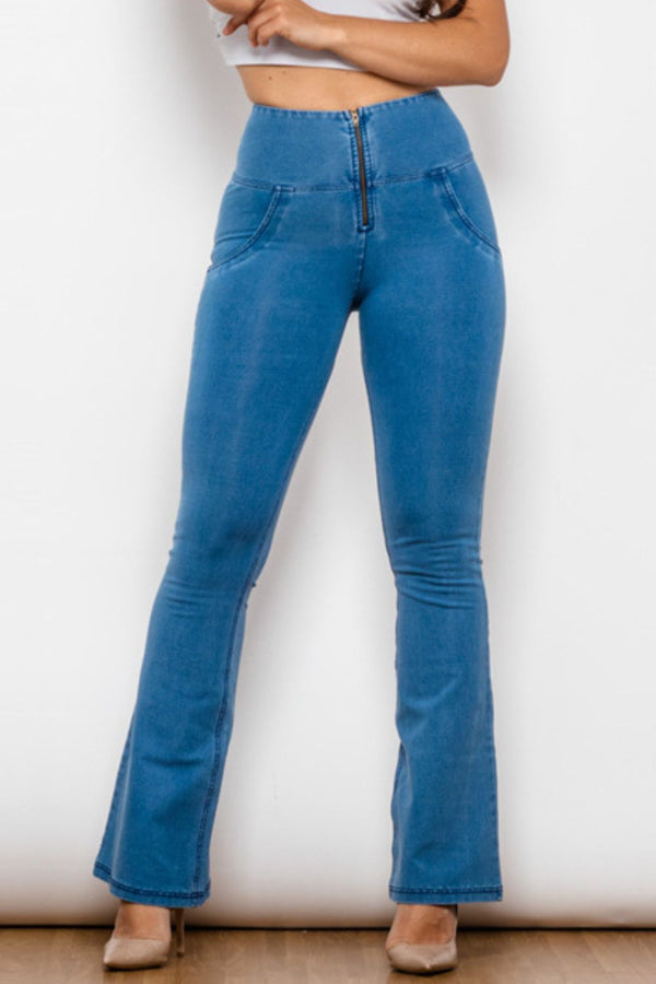  Wide Waistband Long Jeans