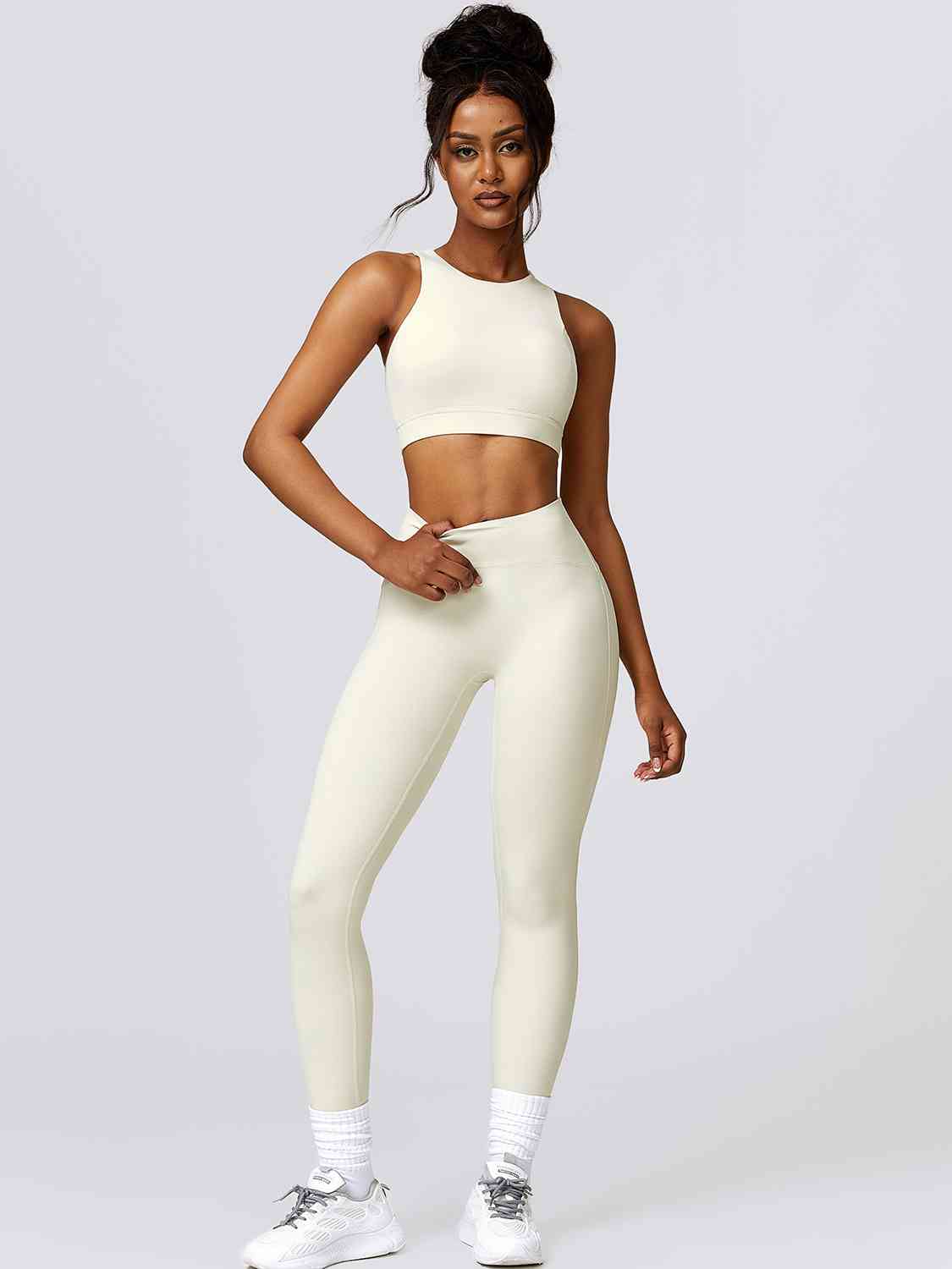 Trendy and Affordable Fashions-Cutout Cropped Sport Tank and Leggings ...