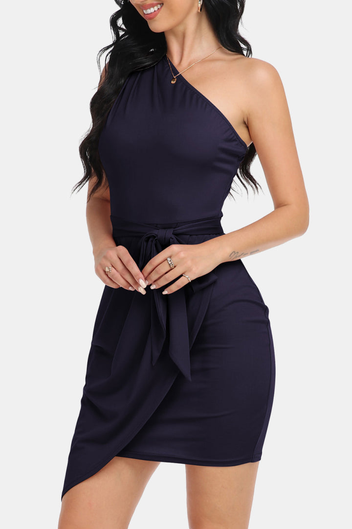  One-Shoulder Sleeveless Dress
