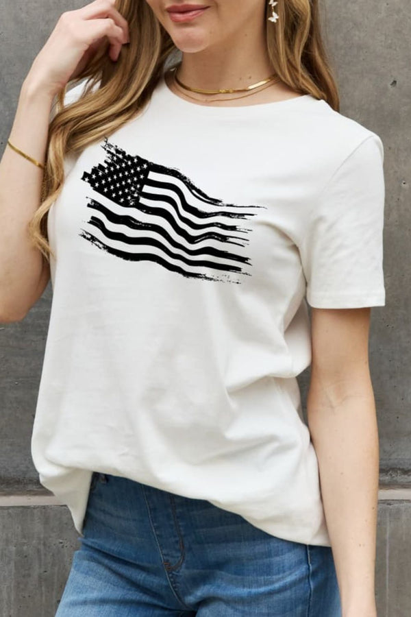 US Flag Graphic Cotton Tee